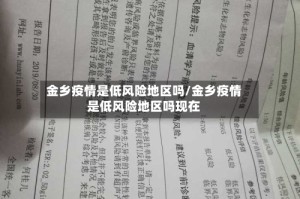 金乡疫情是低风险地区吗/金乡疫情是低风险地区吗现在