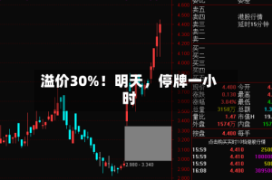 溢价30%！明天，停牌一小时