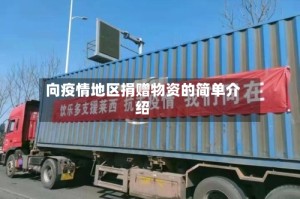 向疫情地区捐赠物资的简单介绍