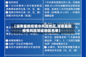 【湖南最新疫情中风险地区,湖南最新疫情风险等级地区名单】