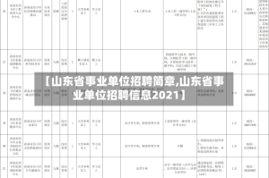 【山东省事业单位招聘简章,山东省事业单位招聘信息2021】