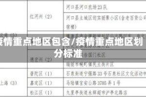 疫情重点地区包含/疫情重点地区划分标准