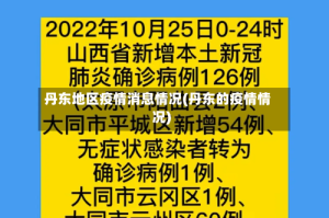 丹东地区疫情消息情况(丹东的疫情情况)