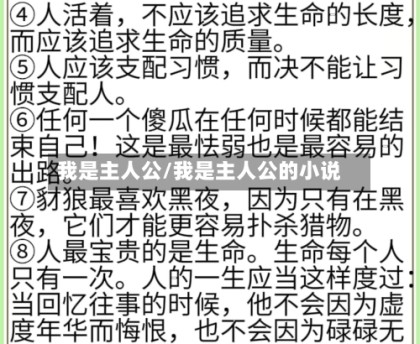我是主人公/我是主人公的小说