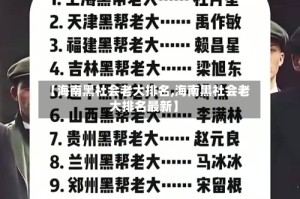 【海南黑社会老大排名,海南黑社会老大排名最新】