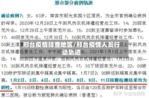邢台疫情排查地区/邢台疫情人员行动轨迹