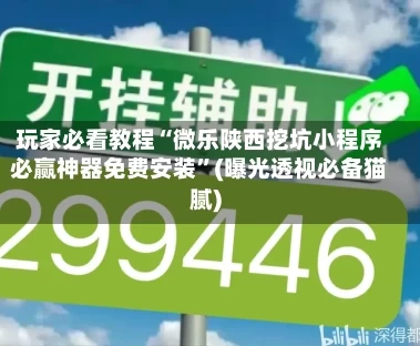 玩家必看教程“微乐陕西挖坑小程序必赢神器免费安装”(曝光透视必备猫腻)