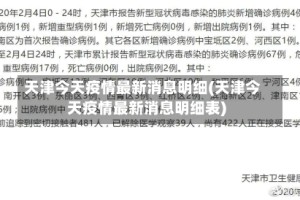 天津今天疫情最新消息明细(天津今天疫情最新消息明细表)