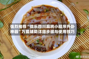 强烈推荐“微乐四川麻将小程序外卦神器”万能辅助详细步骤与使用技巧