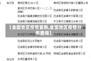 【全国地区疫情最新,全国地区疫情分布查询】