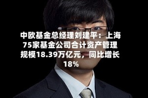 中欧基金总经理刘建平：上海75家基金公司合计资产管理规模18.39万亿元，同比增长18%