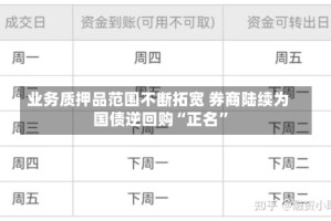 业务质押品范围不断拓宽 券商陆续为国债逆回购“正名”