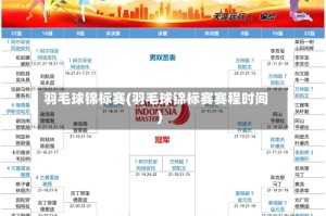 羽毛球锦标赛(羽毛球锦标赛赛程时间)