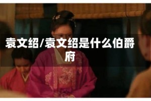 袁文绍/袁文绍是什么伯爵府