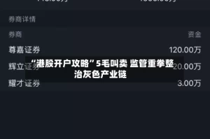 “港股开户攻略”5毛叫卖 监管重拳整治灰色产业链