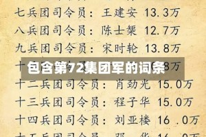 包含第72集团军的词条