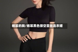 杨幂的胸/杨幂黑色镂空蕾丝连衣裙
