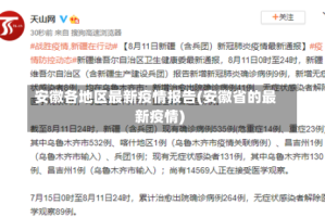 安徽各地区最新疫情报告(安徽省的最新疫情)
