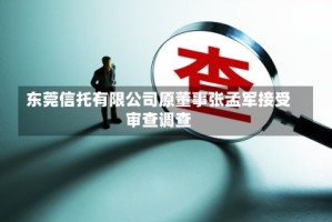 东莞信托有限公司原董事张孟军接受审查调查