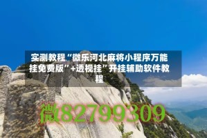 实测教程“微乐河北麻将小程序万能挂免费版”+透视挂”开挂辅助软件教程