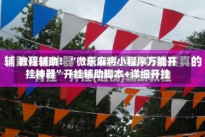 教程辅助！“微乐麻将小程序万能开挂神器”开挂辅助脚本+详细开挂