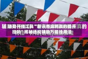 辅助开挂工具“新讯奇麻将真的能开挂吗”揭秘透视辅助万能挂用法