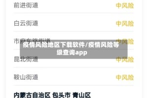 疫情风险地区下载软件/疫情风险等级查询app