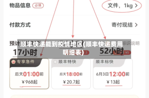 顺丰快递能到疫情地区(顺丰快递费用明细表)