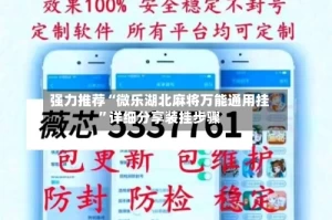 强力推荐“微乐湖北麻将万能通用挂”详细分享装挂步骤