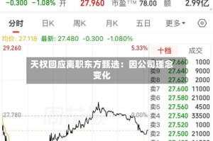 天权回应离职东方甄选：因公司理念变化