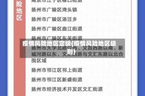 疫情风险地区定级(疫情风险地区级别)