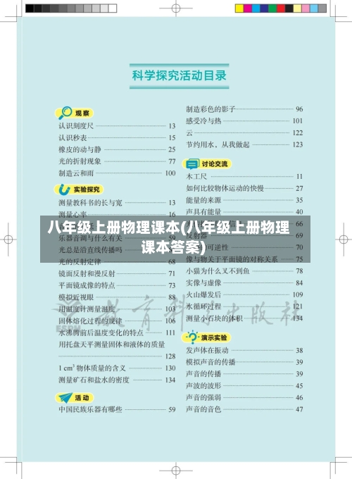 八年级上册物理课本(八年级上册物理课本答案)-第3张图片