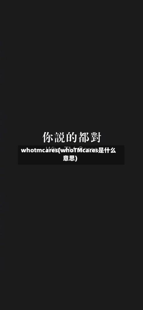 whotmcares(whoTMcares是什么意思)-第1张图片