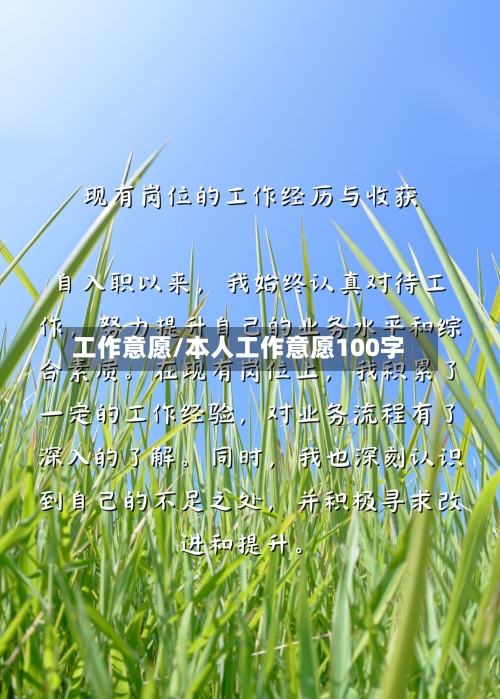 工作意愿/本人工作意愿100字-第1张图片