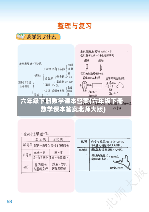 六年级下册数学课本答案(六年级下册数学课本答案北师大版)-第1张图片