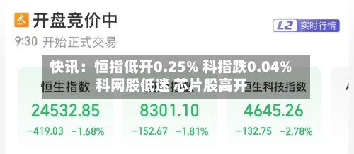 快讯：恒指低开0.25% 科指跌0.04% 科网股低迷 芯片股高开-第2张图片