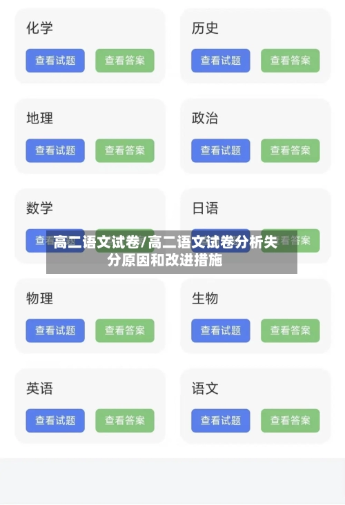 高二语文试卷/高二语文试卷分析失分原因和改进措施-第3张图片