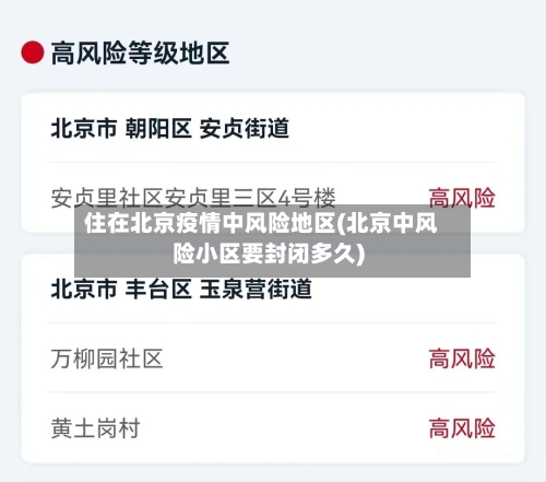 住在北京疫情中风险地区(北京中风险小区要封闭多久)-第1张图片