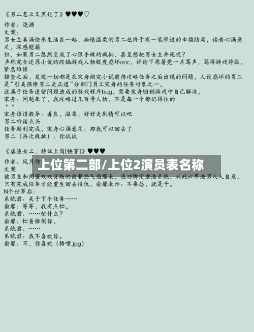上位第二部/上位2演员表名称-第1张图片