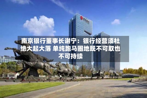 南京银行董事长谢宁：银行经营须杜绝大起大落 单纯跑马圈地既不可取也不可持续-第1张图片