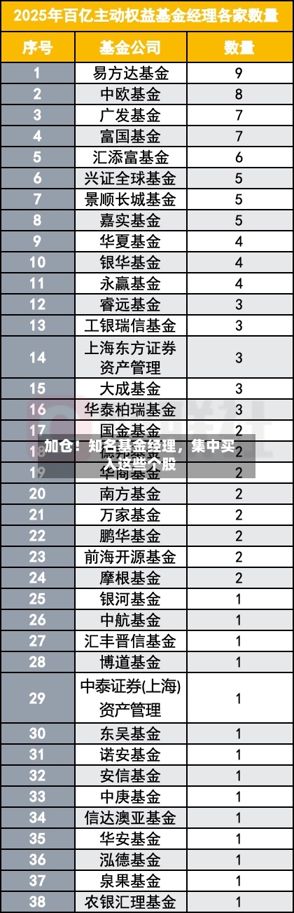 加仓！知名基金经理，集中买入这些个股-第2张图片