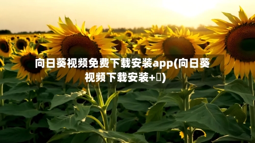 向日葵视频免费下载安装app(向日葵视频下载安装+卐)-第2张图片