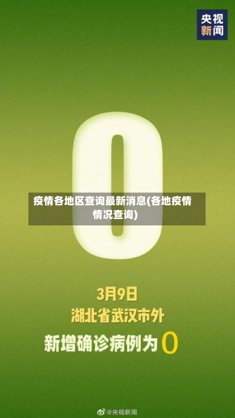 疫情各地区查询最新消息(各地疫情情况查询)-第1张图片