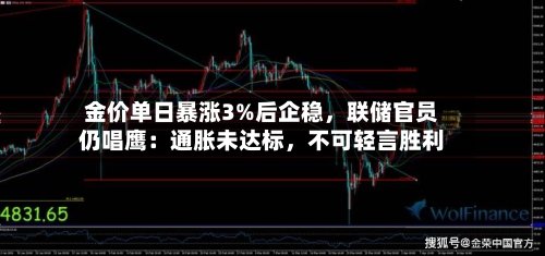 金价单日暴涨3%后企稳，联储官员仍唱鹰：通胀未达标，不可轻言胜利-第3张图片