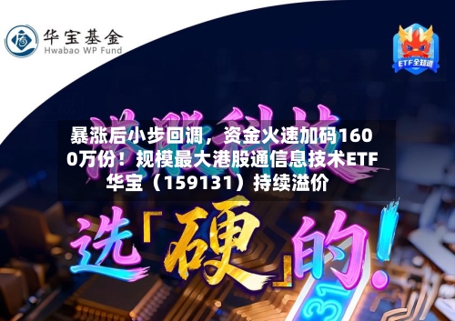 暴涨后小步回调，资金火速加码1600万份！规模最大港股通信息技术ETF华宝（159131）持续溢价-第1张图片