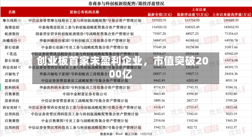 创业板首家未盈利企业，市值突破2000亿-第1张图片