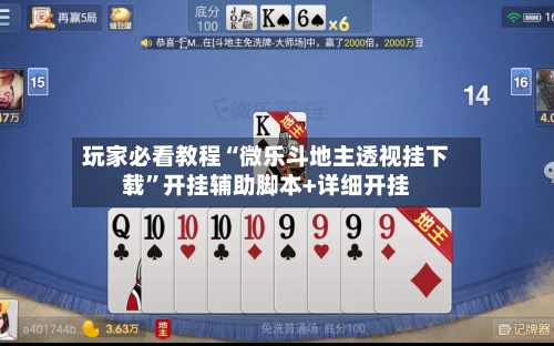 玩家必看教程“微乐斗地主透视挂下载”开挂辅助脚本+详细开挂-第2张图片