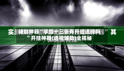 辅助神器“掌酷十三张有开挂透视吗”开挂神器{透视辅助}全揭秘-第2张图片