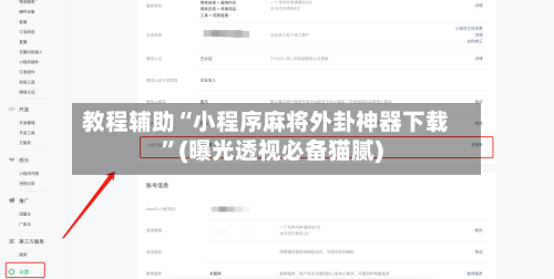 教程辅助“小程序麻将外卦神器下载	”(曝光透视必备猫腻)-第2张图片