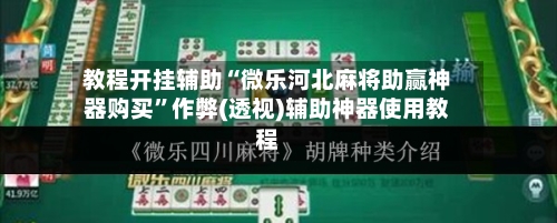 教程开挂辅助“微乐河北麻将助赢神器购买”作弊(透视)辅助神器使用教程-第1张图片